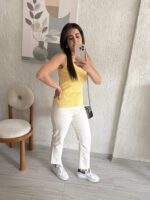 Sarı Never Triko Bluz - Görsel 2