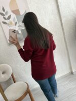 Bordo Polo Yaka Sweatshirt - Görsel 3