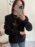 Siyah Taşlı Orjinal Sweatshirt