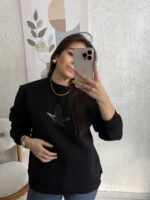 Siyah Taşlı Orjinal Sweatshirt - Görsel 5