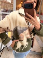 Geyik Desenli Polar Sweatshirt - Görsel 3