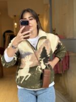 Geyik Desenli Polar Sweatshirt - Görsel 2