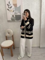 Siyah Nero Dilvin Uzun Cepli Hırka