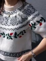 Krem Kazak Vişne Detaylı - Görsel 3