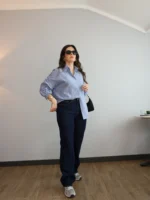 Lacivert Mango Jean - Görsel 2