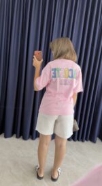 Dawn Etiketli Pamuklu Pembe Tshirt - Görsel 3