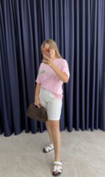 Dawn Etiketli Pamuklu Pembe Tshirt