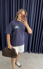 Dawn Etiketli Pamuklu Lacivert Tshirt